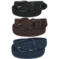 thumbnail image 1 of CTM®  Elastic Braided Stretch Belt (Pack of 3 Colors) (Men's), 1 of 2