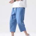 thumbnail image 2 of Birdeem Mens Fashion Drawstring Elastic Waist Pocket Casual Sweat Capris Pants, 2 of 12