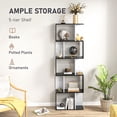 thumbnail image 4 of HOMCOM Geometric Bookcase, 5-Tier S Shaped Bookshelf, Black and White, 4 of 10