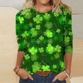 thumbnail image 2 of FAIWAD T-Shirt Femme Manches 3/4 Col Rond Décontracté Grande Taille Tunique Chandail, 2 of 5