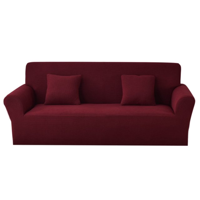 2024 Jacquard Stretch Sofa Slipcover Textured Non Slip Couch Cover Loveseat Dark Gray