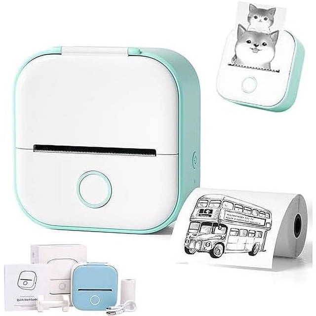 POINTERTECK Print Pod Print Pods Mini Printer Pocket Mini Printer Mini Pocket Sticker Printer Inkless Sticker Printer for DIY Scrapbook Fast Printing Portable Mini Thermal Printer (Fu