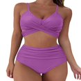 thumbnail image 1 of Female Two-Piece Bathing Suit  Spaghetti Strap Bikini Tops Leopard Print Bikini Panties Swimsuits Yellow L, 1 of 7