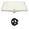 thumbnail image 1 of 20.75-in. W Rectangle Bathroom Undermount Sink Set In Biscuit - Black Hardware AI-20430, 1 of 7