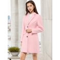 thumbnail image 2 of INSPIRE CHIC Manteau d'Hiver pour Femme à Revers Cranté, Simple Boutonnage, Manches Longues, Rose, 2TG, 2 of 7