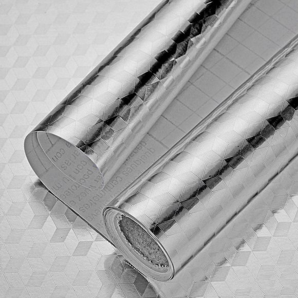 TopLLC Kitchen PVC Self-Adhesive Wallpaper, Oil-Proof Foil Wall Sticker, Stove Countertop High Temperature ResistantStickers, Cabinet Aluminum Drawer Sticke