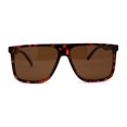 thumbnail image 1 of Polarized Mens Hipster Mob Flat Top Horn Rim Sunglasses Matte Tortoise Brown, 1 of 4