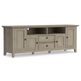 thumbnail image 1 of Amherst 72 inch Wide Solid Wood Transitional TV Stand in Distressed Gray, 1 of 10