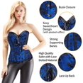 thumbnail image 3 of Womens Vintage Floral Denim Overbust Corset Bustier Top, 3 of 5