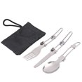 thumbnail image 2 of Ensemble 3 Pcs Couteau Fourchette Cuillère Ensemble de Couverts de Camping en Acier Inoxydable Pliable Portable, 2 of 4