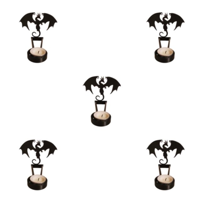 Transemion Stainless Steel Classic Pattern Candle Holders With Vivid Images For Halloween Decor Spooky I 5Set