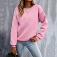 thumbnail image 2 of Sentmoon Hauts Tendance pour Femmes Col Rond Manches Longues Hauts Habillés pour Femmes Grande Taille Extensible Ample Couleur Unie T-Shirts pour Femmes Tendance pour l'Automne Mode TG, 2 of 7