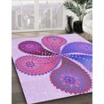 thumbnail image 3 of Ahgly Tapis Rectangulaire Lavable en Machine Orchidée Violet, 5 Pieds x 8 Pieds, 3 of 7