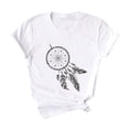 thumbnail image 4 of Pompotops Women's Summer Vintage Printed Pattern Casual Short Sleeve Tops Blouse, 4 of 5