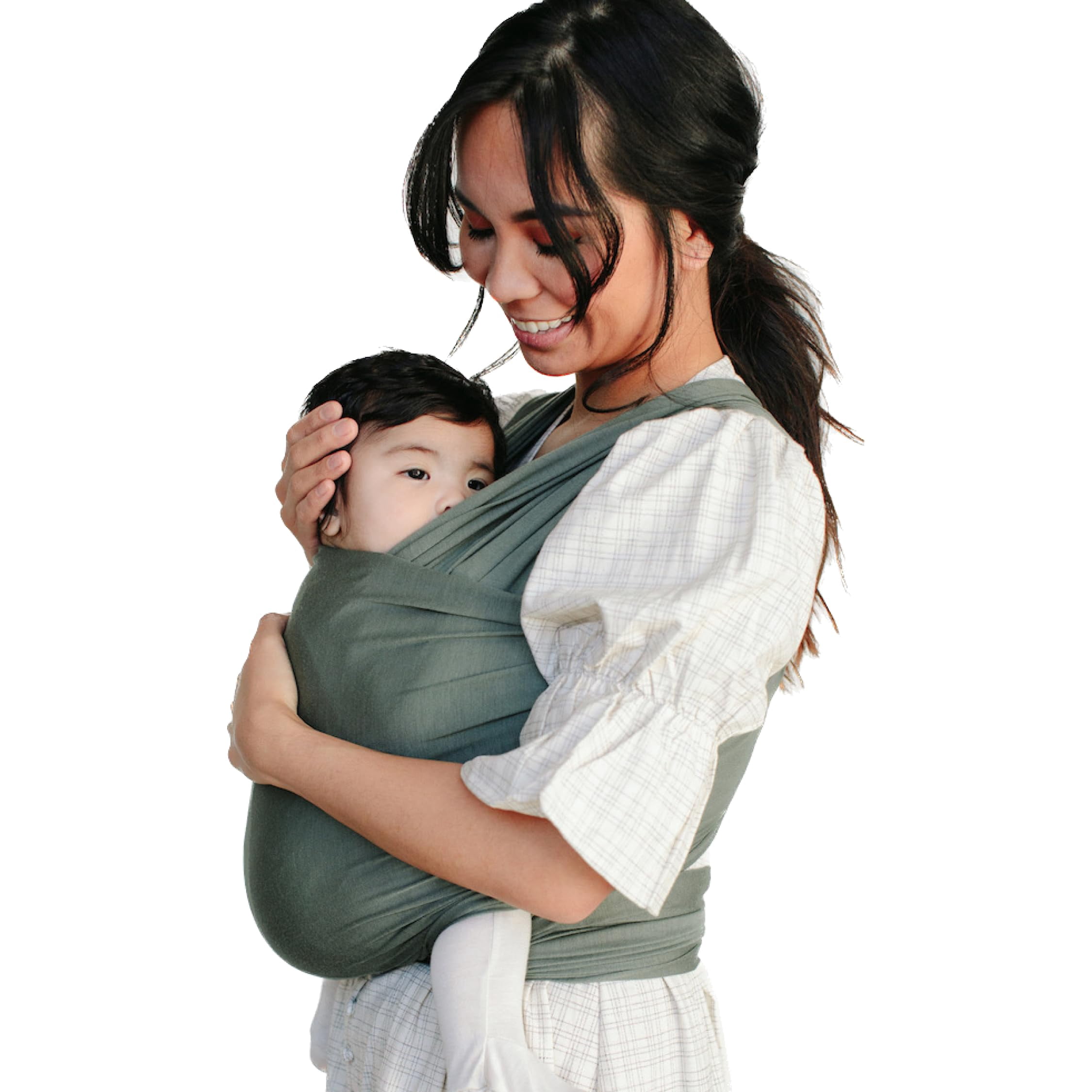 Solly Baby Wrap Carrier - Lightweight Baby Carrier - Newborn Baby Essentials - for Newborn Infants and Baby 8-25 Lbs. Basil