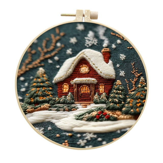 WMQPNNS New Trending Koofur Christmas C R O S S Stit Ch Embroidery Craft Kits ,Hand Christmas Diy Embroidery Patterns Stamped Kit Adults Kids Beginners Stamped Embroidery Kit