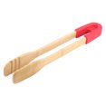 thumbnail image 4 of 1 pince de service pour barbecue, 11,8 pouces pinces de grille-pain en bois réutilisables pour la cuisson des cornichons à pain grillé(rouge), 4 of 9