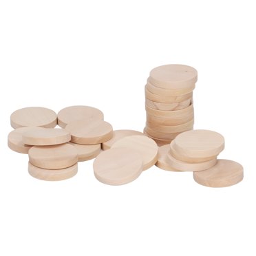 Unfinished Wood Cutout, Widely Used 50Pcs 1.2 Inch Round Wood Coins Blank Exterior For Decor