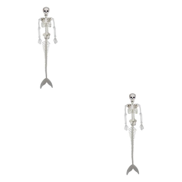 ZheElen Halloween Decor Unique Skeleton For Spooky Ambiance Multiple Situations Plastic Posable Joints Skeletons 2Set