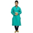 thumbnail image 2 of Atasi Ensemble Kurta Pyjama Vert de Fête pour Homme, Chemise Dupion Longue - Petit, 2 of 6