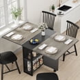 thumbnail image 4 of Space Saving Folding Dining Table with 2 Tier Storage-Extendable Drop Leaf Farmhouse Wood Kitchen Dining Room Tables Set for 4-6, Collapsible Expandable Rectangle Dinner Kitchen Office Furniture, 4 of 10