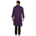 thumbnail image 4 of Atasi Indian Solid Kurta Pajama Set For MensMandarin Collar Casual Long-Wear Kurta, 4 of 7