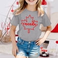 thumbnail image 2 of MEZZALL T-Shirt à Manches Courtes pour Filles, T-Shirt d'Été à Col Rond, T-Shirts Coupe Décontractée, Hauts Basiques, Gris, 3-4 Ans, 2 of 4