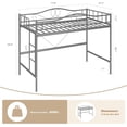 thumbnail image 2 of Twister.CK Loft Bed Twin Size, Metal Twin Loft Bed with Ladder & Safety Guardrail, Space-Saving, Noise Free, No Box Spring Needed, Easy Assembly, 400 Lbs, Gray, 2 of 6