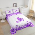 thumbnail image 4 of Erosebridal Ensembles de Literie Initiale Florale Double avec Couette, Insert de Couette Fleur Papillon, Déco de Chambre Ado, Réversible, 3 Pcs, 4 of 8