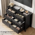 thumbnail image 4 of Black 6 Drawer Dresser for Bedroom, 54" Wide Large Dresser with Deep Drawers & Metal Knobs, Modern Wooden Chests of Drawers for Entryway, Hallway, 4 of 8