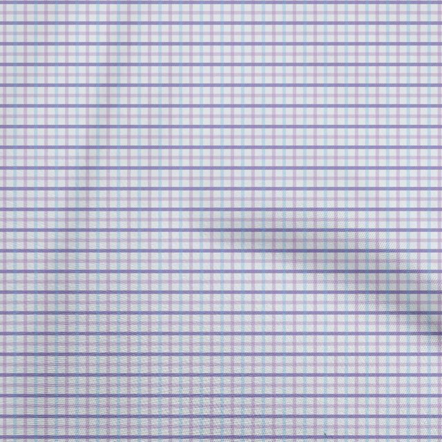oneOone Viscose Chiffon Violet Fabric Check Craft Projects Decor Fabric Printed By The Yard 42 Inch Wide