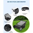 thumbnail image 3 of Edtara Heavy Duty Push Lawn Sweeper, Efficient Yard Cleanup Tool With Adjustable Height, Large Capacity Bag, 4-Spinning Brush System, Sturdy Steel Frame for Garden, Lawn and Grass, 3 of 7