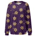 thumbnail image 4 of Bmisegm T-Shirt à Manches Longues pour Femmes, Imprimé, Décontracté, Violet S, 4 of 5