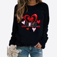 thumbnail image 2 of Amzcrzy Chandail pour Femmes à Col Rond à Manches Longues T-Shirts de la Saint-Valentin Amusants à Motif Léger Coupe Ample Chandail de Fête, 2 of 3