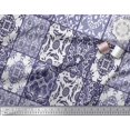 thumbnail image 3 of Soimoi Rayon Crepe Fabric Check & Damask Patchwork Print Sewing Fabric Yard 46 Inch Wide, 3 of 3
