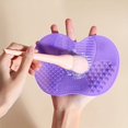 thumbnail image 2 of Silicone Makeup Brush Cleaning Mat With Suction Cup - Odorless, Easy-To-Clean Beauty Tool Accessory, 2 of 5
