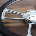 thumbnail image 4 of 14" Inch Polished Steering Wheel Chevy Horn, 5 Hole compatible with Chevrolet Black Muscle Car", 4 of 4