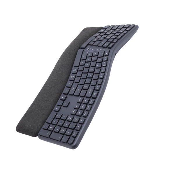 USB Split Keyboard, Ergonomic Unique Skin Friendly Adjustable Support Tilt Split Keyboard 2.4G Rechargeable for Work