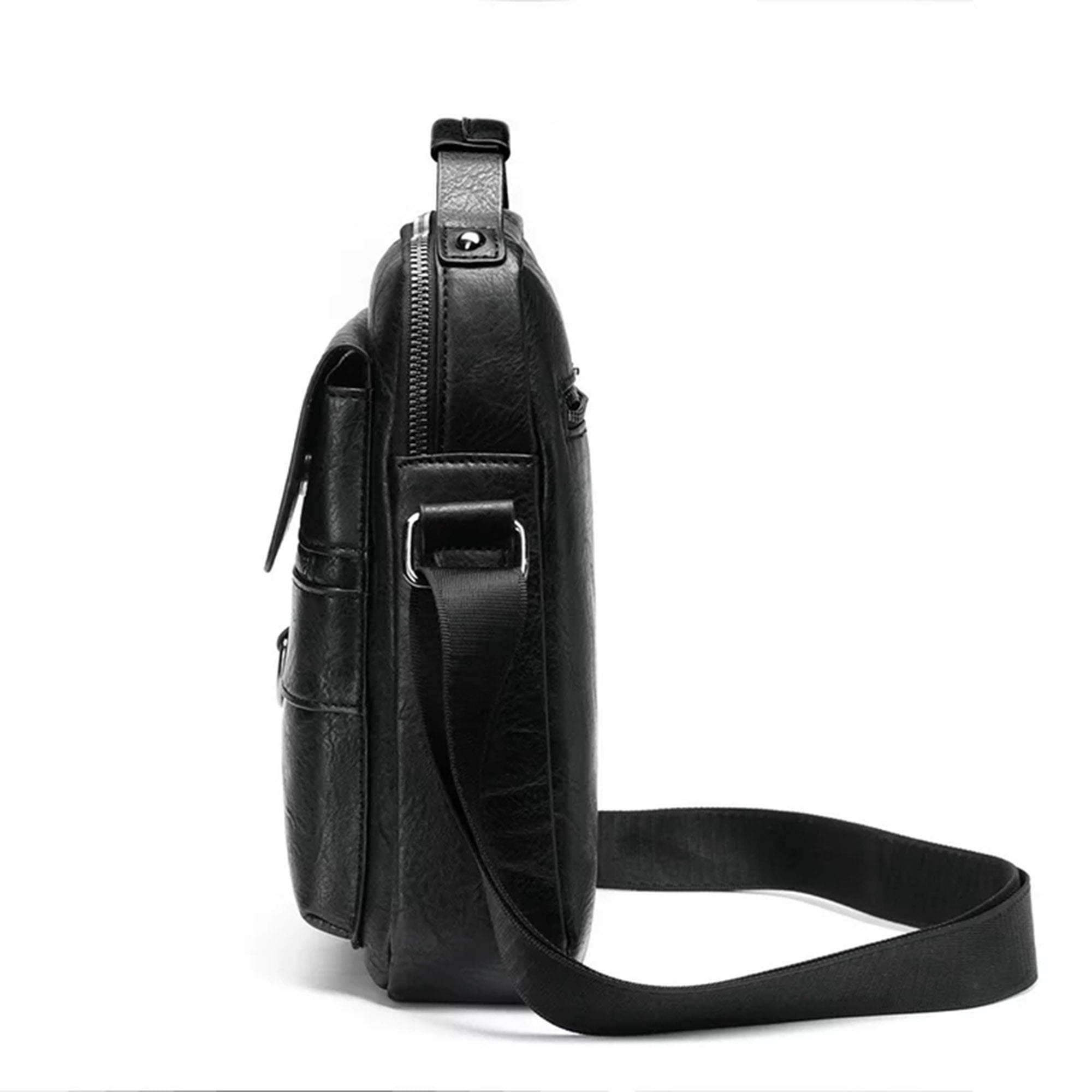 WEIXIER Men's Crossbody Bag Leather Small Business Shoulder