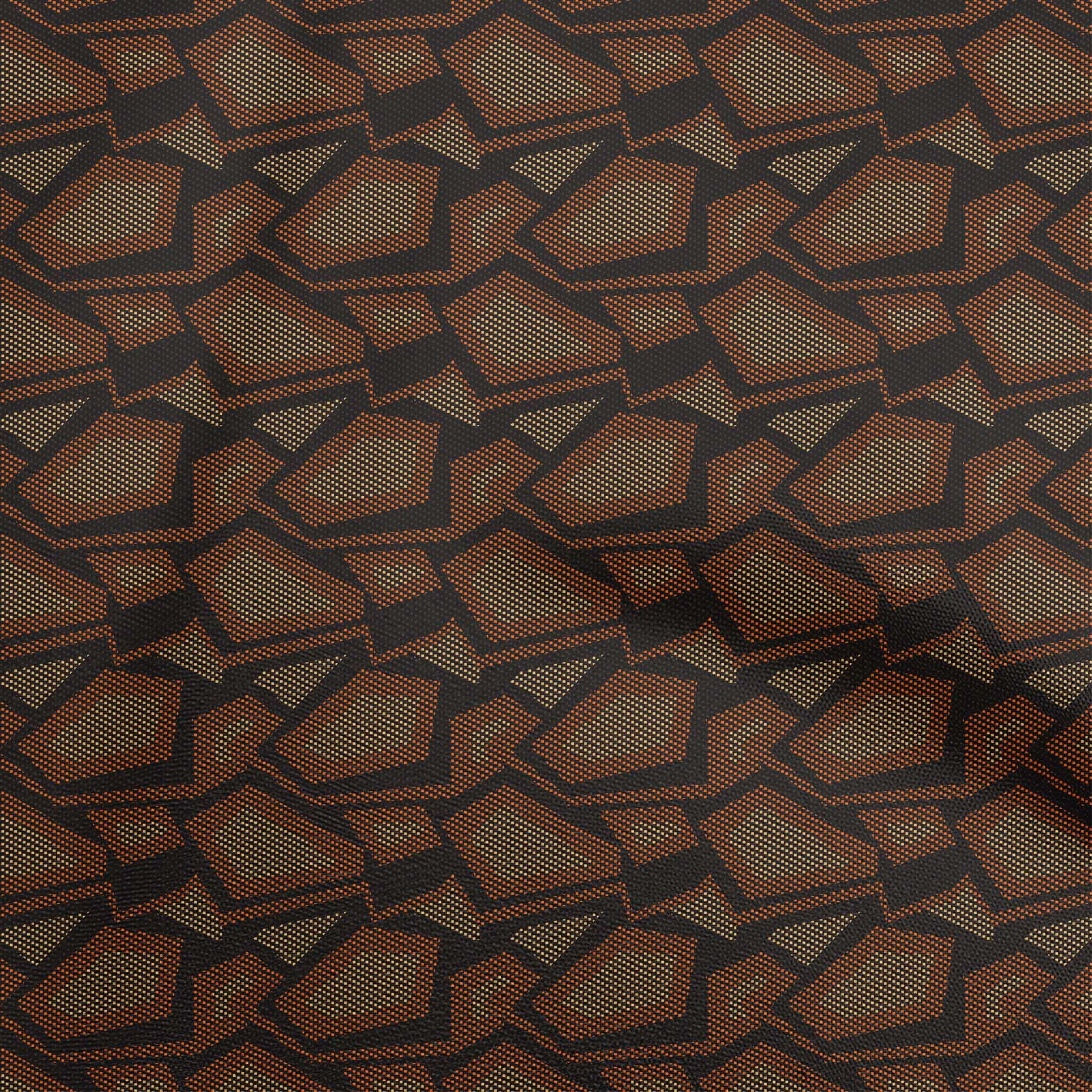 oneOone Silk Tabby Orange Fabric Abstract Fabric For Sewing Printed Craft Fabric By The Yard 42 Inch Wide