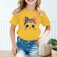 thumbnail image 2 of PMVFHDE Hauts d'Été pour Fille Hauts d'Été pour Filles T-Shirts pour Fille T-Shirts Graphiques Ensembles de Shorts et Hauts pour Filles T-Shirt Graphique à Col Rond à Manches Courtes pour Fille T-Shirt d'Été Jaune, 5-6 Ans, 2 of 5