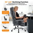 thumbnail image 3 of GloryStar 400lbs High Back Computer Chair for Adults, Wide Seat with Pocket Spring, Leather Upholstery, and Adjustable Footrest, 3 of 8