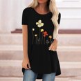 thumbnail image 2 of Pompotops Femmes Mode Casual Chemises d'Impression Manches Courtes Tee Tops Tunique Blouse, 2 of 4