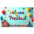 thumbnail image 1 of Welcome to Preschool Banner Backdrop Colorful Decorations for Classroom Kid's Party Event Supplies School Props Background Party, 1 of 3