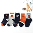thumbnail image 4 of XZNGL 5Pairs Kids Socks Cute Print Children Middle Tube Socks Breathability Warm Socks, 4 of 9