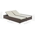 thumbnail image 4 of vidaXL Double Sun Lounger Poly Rattan Brown, 4 of 4