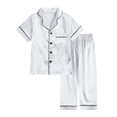 thumbnail image 2 of TBWNWG Satin Sleepwear Set For Kids Comfortable Two Piece Pajamas With Classic Button Down Design,Sizes 2-3 Years, 2 of 7