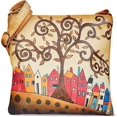 thumbnail image 1 of House Brown Crossbody Bag with Dual Compartments - Hand-Painted, 1 of 5