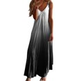 thumbnail image 1 of Tumotour Robes d'Été pour Femmes, Camisole Trapèze Longue et Fluide, Robe Maxi à Col en V Sans Manches à Bretelles Spaghetti, Robe Soleil Évasée à Volants Bohème Imprimée pour Plage, Sorties, Fête, Rendez-Vous, Vacances, 1 of 4