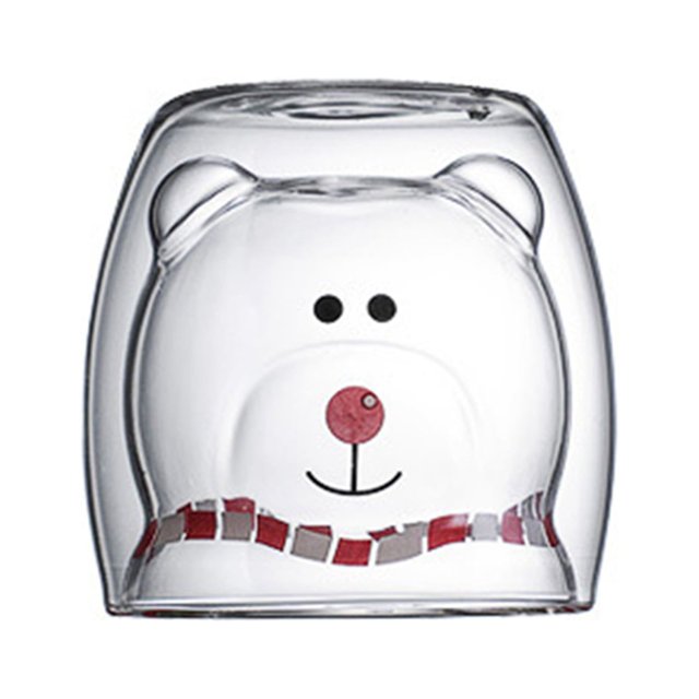 Scald Lovely Double Glass Milk Coffee Cup with Round Mouth